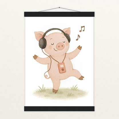 Susi das Schwein - Motiv: "Musik" Poster mit Leisten von tinylearner