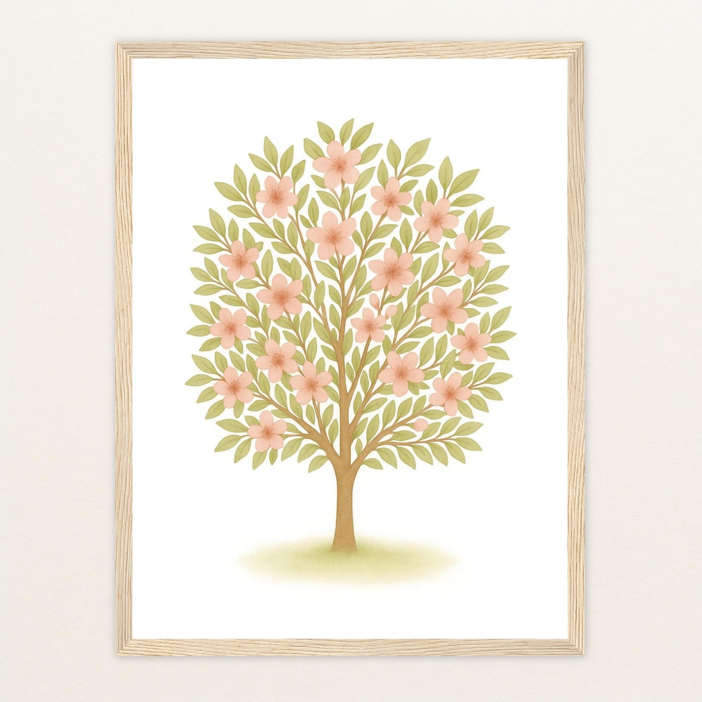 Kirschbaum Poster mit Holzrahmen von tinylearner