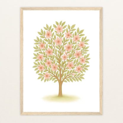 Kirschbaum Poster mit Holzrahmen von tinylearner