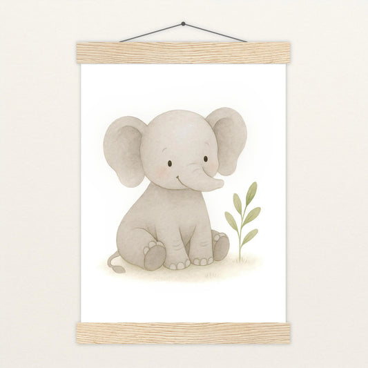 Emil der Elefant Poster mit Leisten von tinylearner