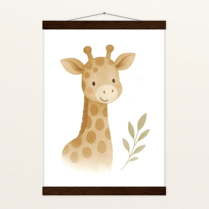 Greta die Giraffe Poster mit Leisten von tinylearner