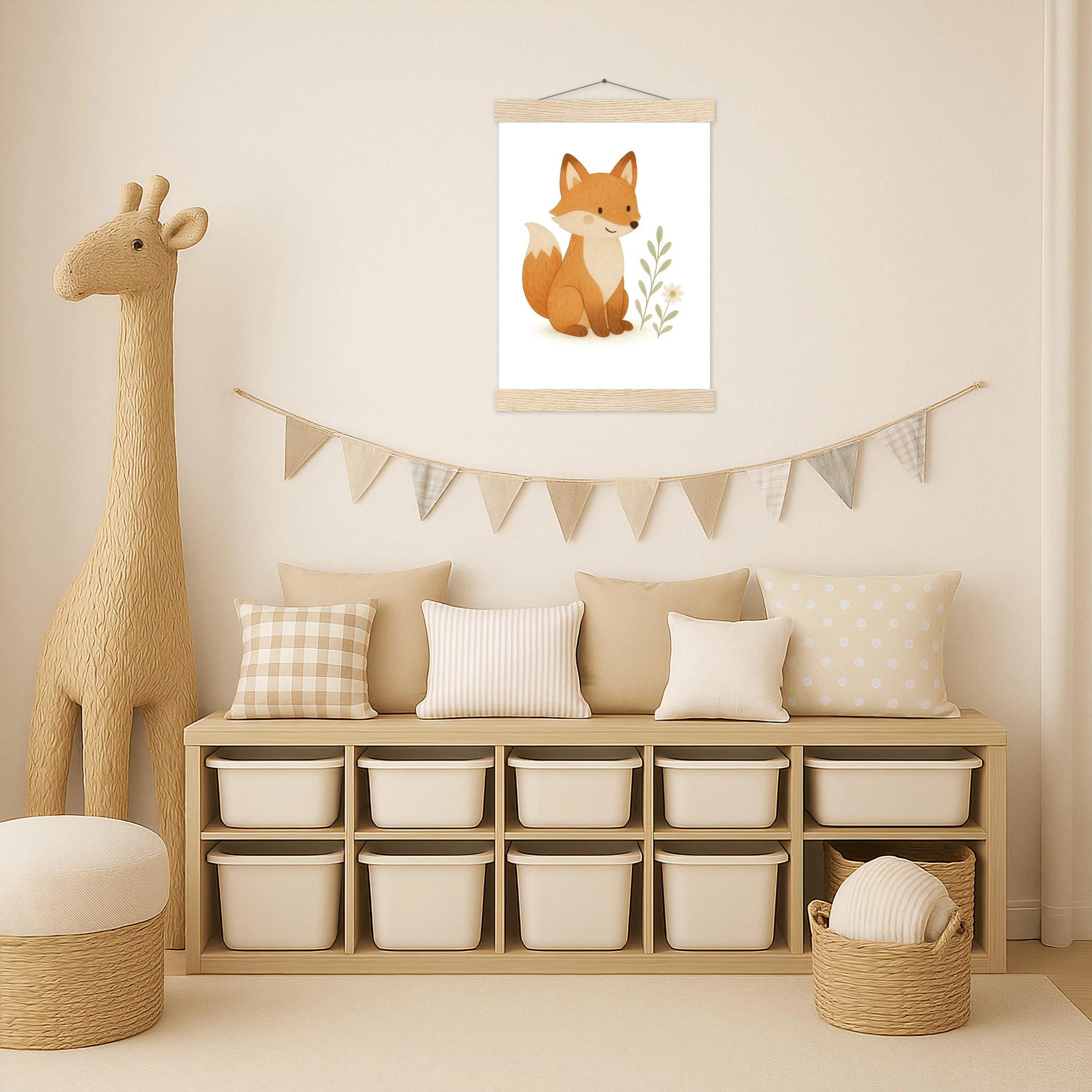 Finnegan der Fuchs Poster mit Leisten von tinylearner