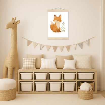 Finnegan der Fuchs Poster mit Leisten von tinylearner