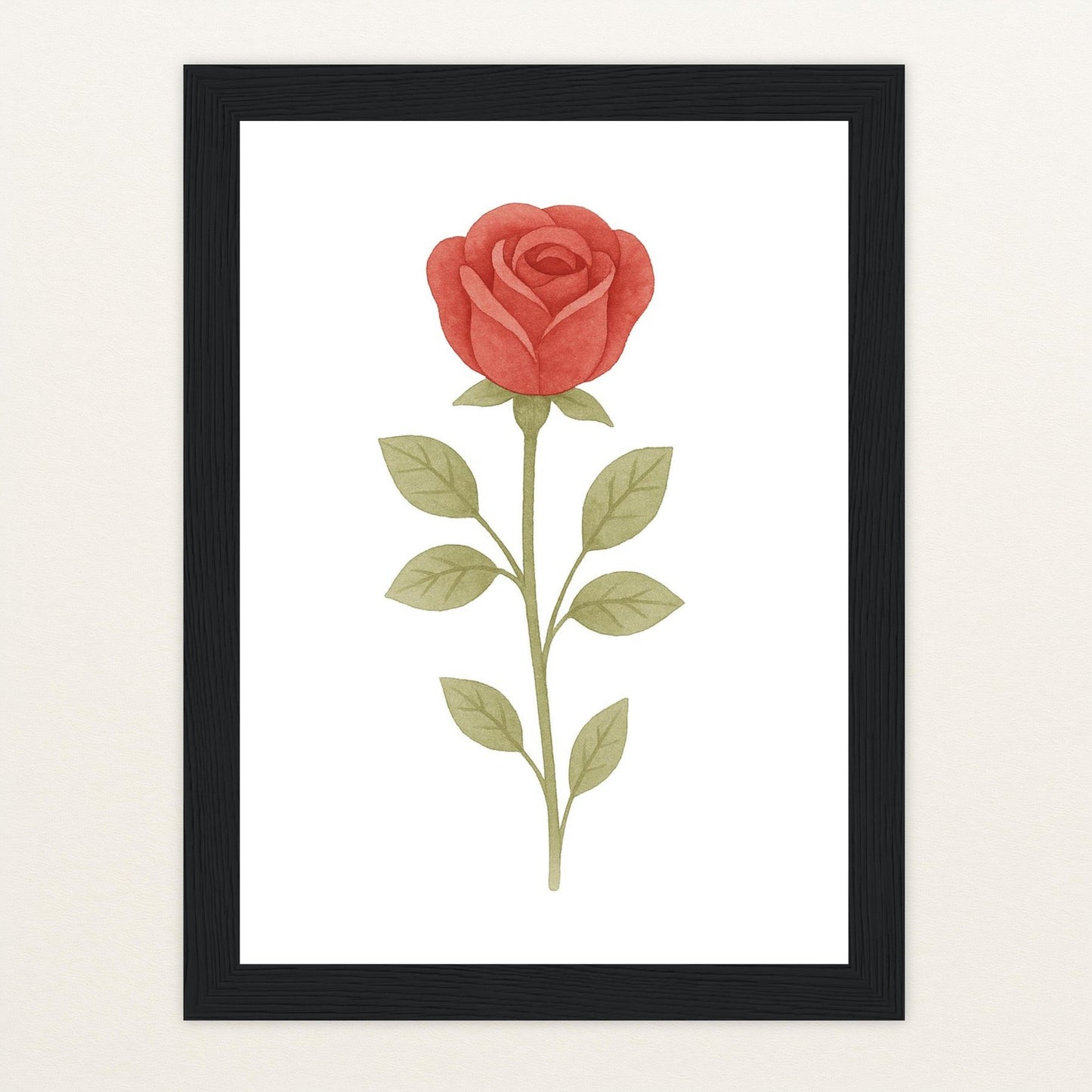 Rose Poster mit Holzrahmen von tinylearner