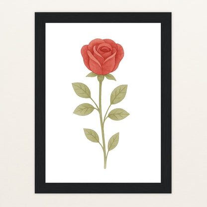 Rose Poster mit Holzrahmen von tinylearner