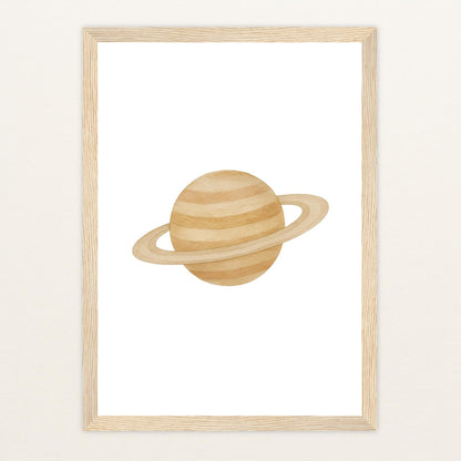 Saturn Poster mit Holzrahmen von tinylearner