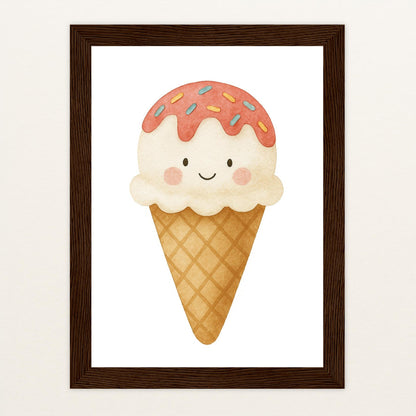 Süßes: Eiscreme Poster mit Holzrahmen von tinylearner