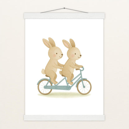 Holly der Hase - Motiv: "Tandem" Poster mit Leisten von tinylearner