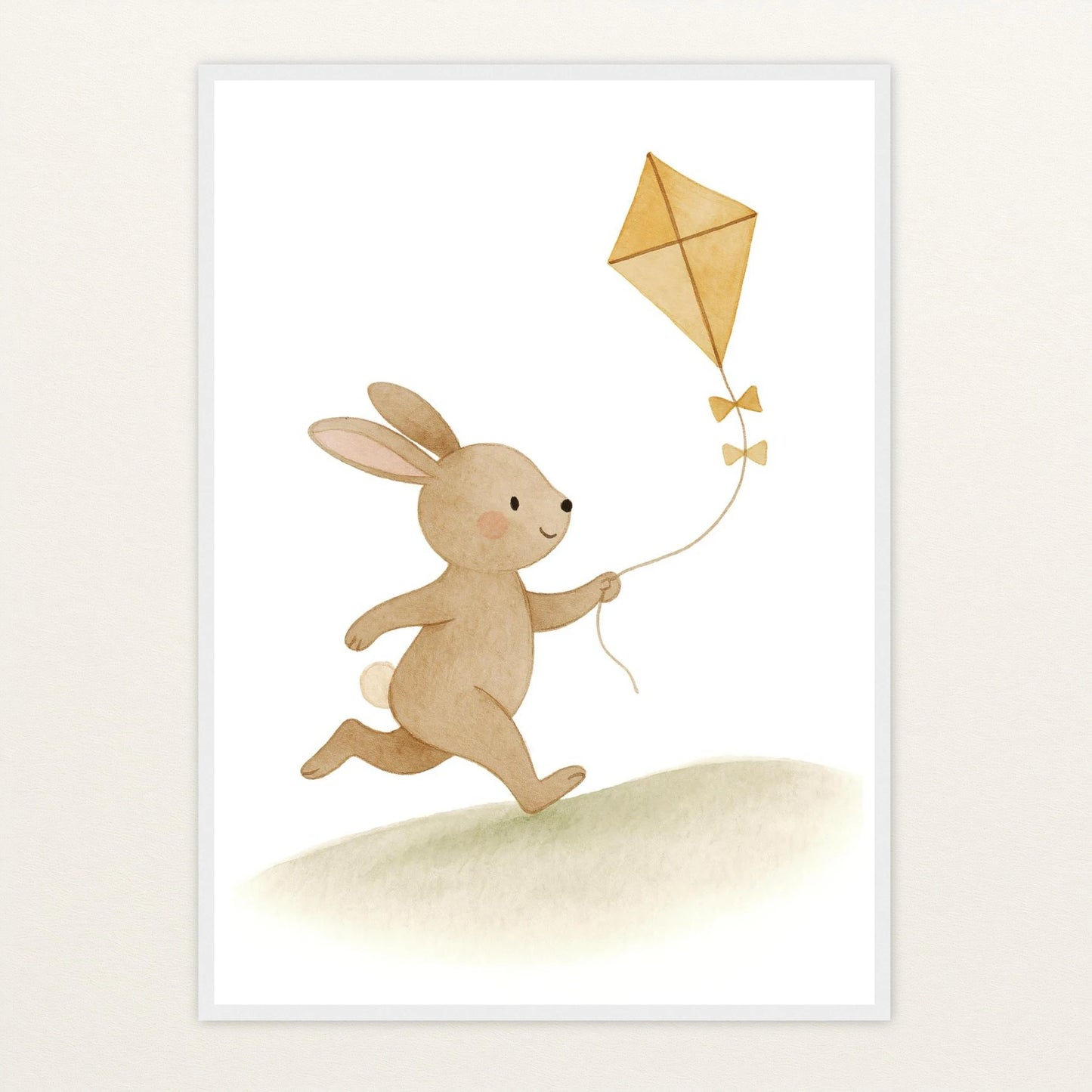 Holly der Hase - Motiv: "Drachen" Poster mit Holzrahmen von tinylearner