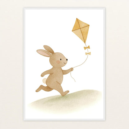 Holly der Hase - Motiv: "Drachen" Poster mit Holzrahmen von tinylearner