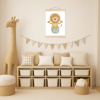 Leo der Löwe - Motiv: "Workout" Poster mit Leisten von tinylearner