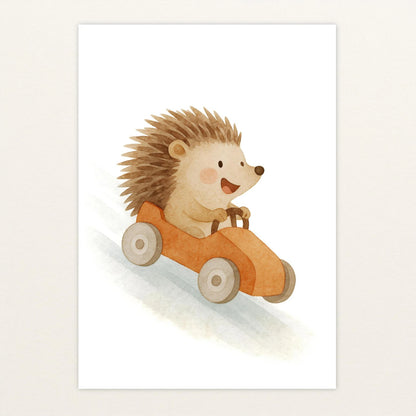 Iggi der Igel - Motiv: "Rennwagen" Poster von tinylearner