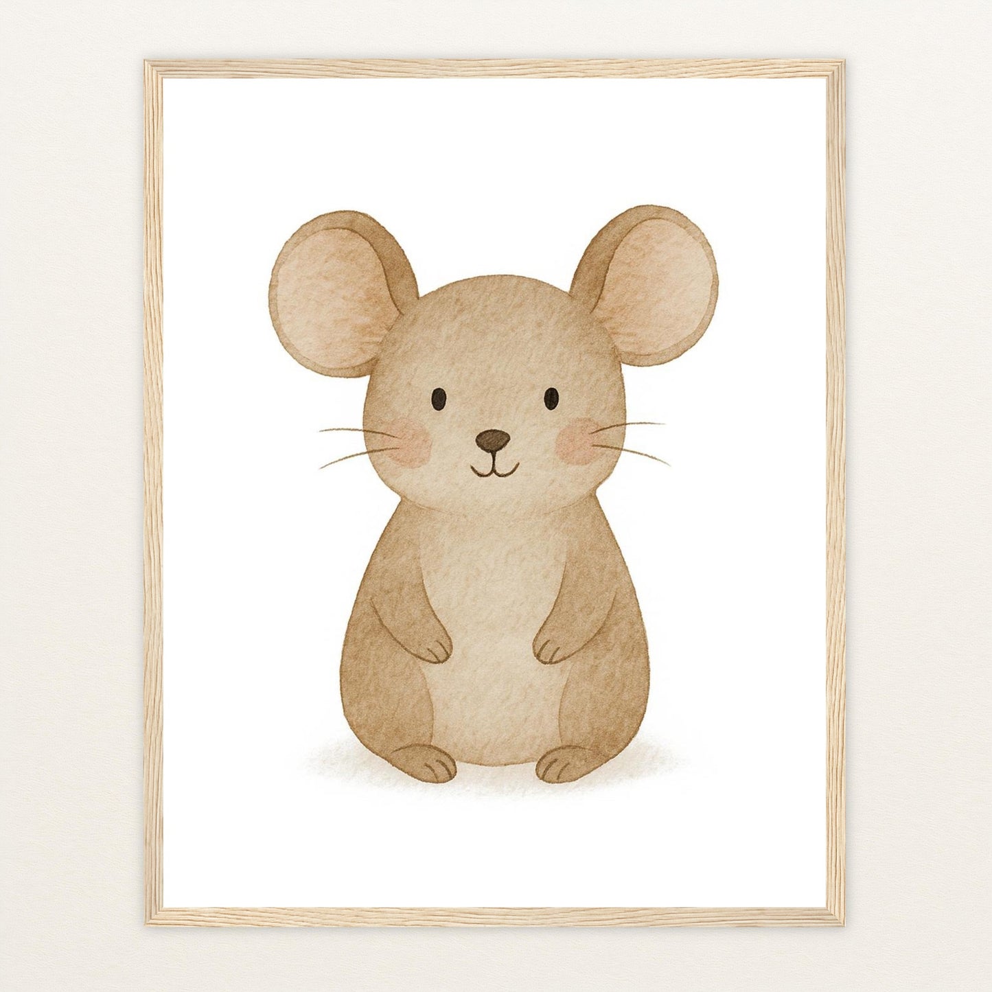 Mimi die Maus Poster mit Holzrahmen von tinylearner