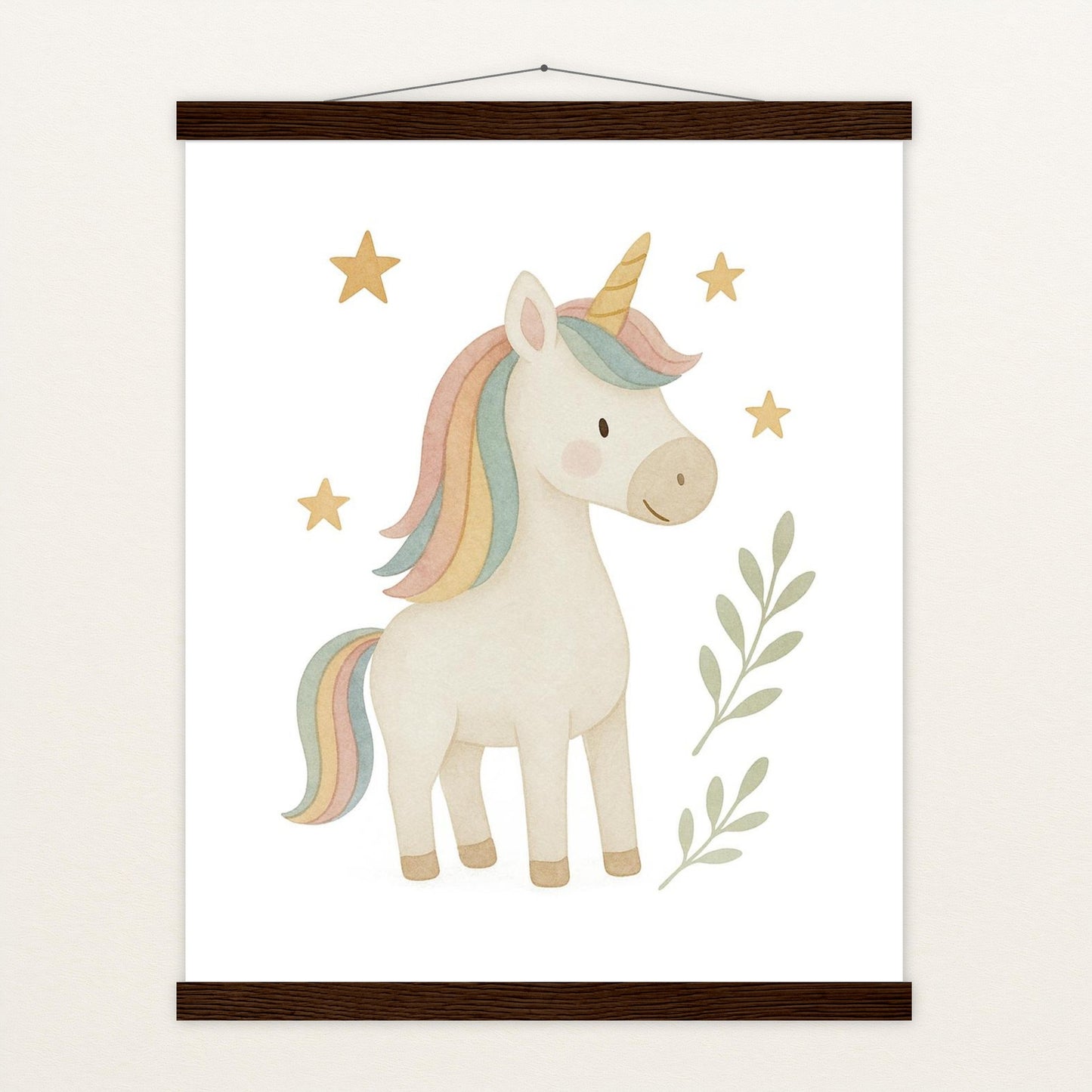 Luni das Einhorn Poster mit Leisten von tinylearner