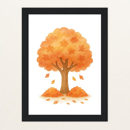Ahornbaum Poster mit Holzrahmen von tinylearner