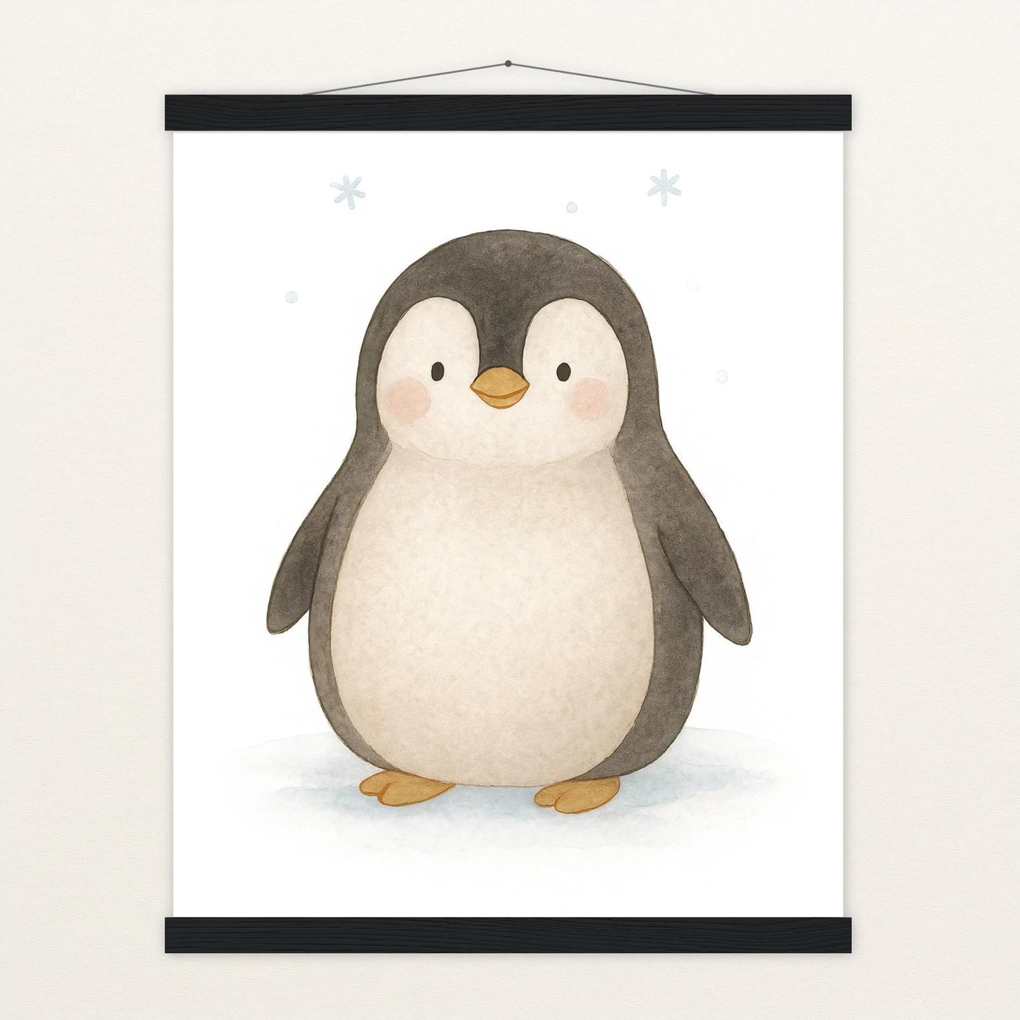 Pia der Pinguin Poster mit Leisten von tinylearner