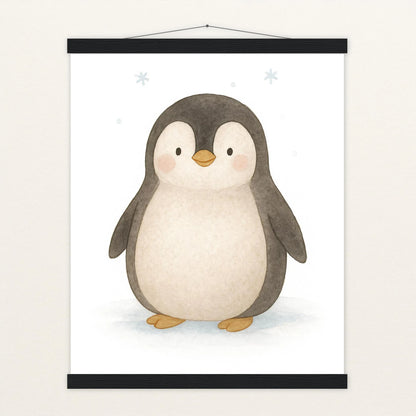 Pia der Pinguin Poster mit Leisten von tinylearner