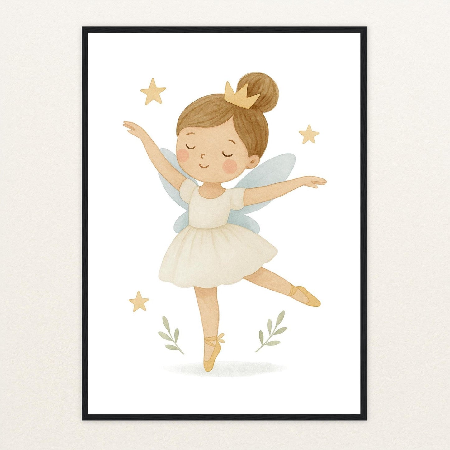 Fina die Fee - Motiv: "Ballett" Poster mit Holzrahmen von tinylearner