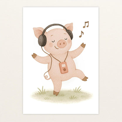 Susi das Schwein - Motiv: "Musik" Poster von tinylearner