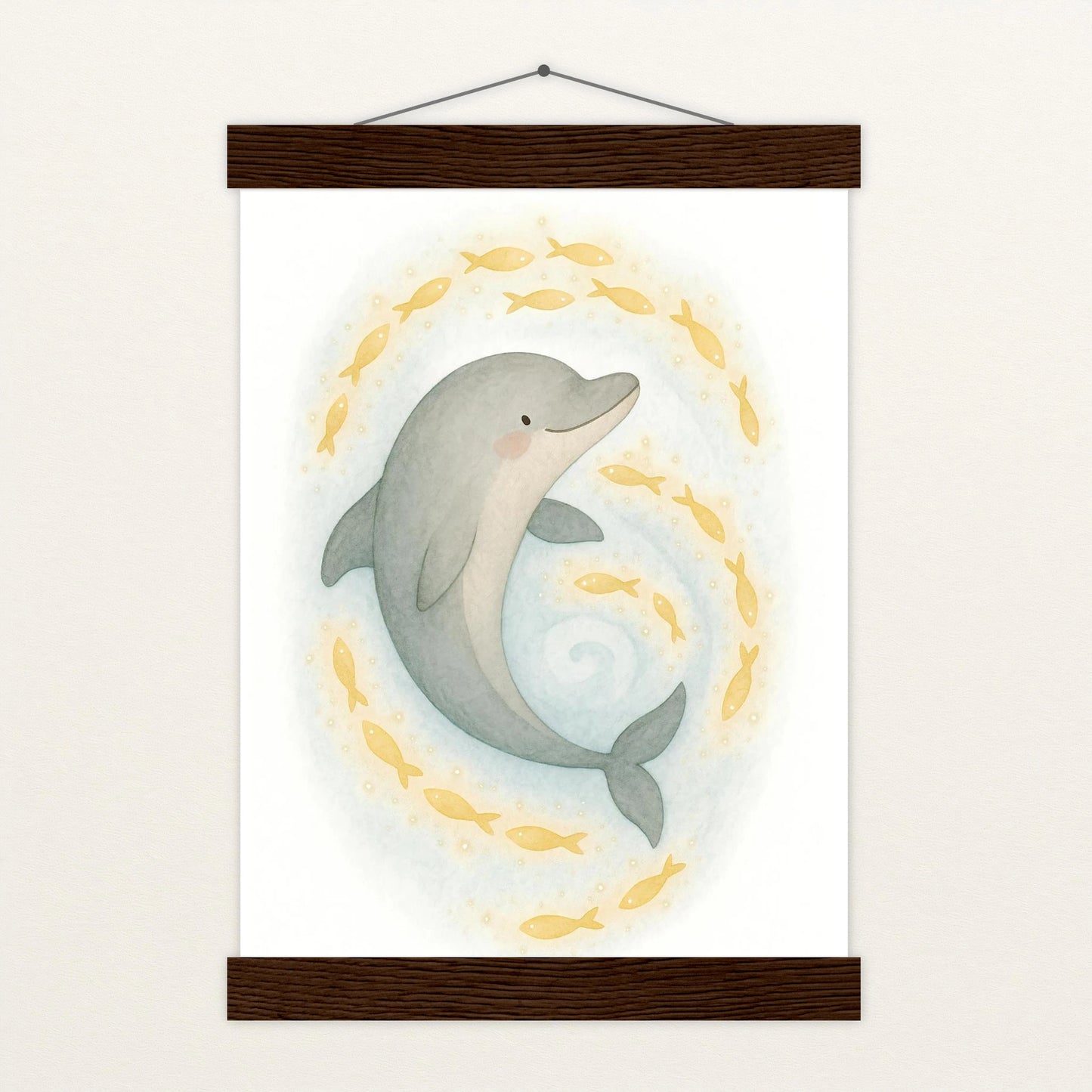 Dora der Delfin - Motiv: "Leuchtfische" Poster mit Leisten von tinylearner