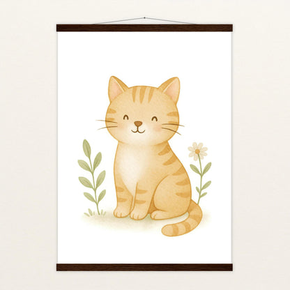 Kira die Katze Poster mit Leisten von tinylearner