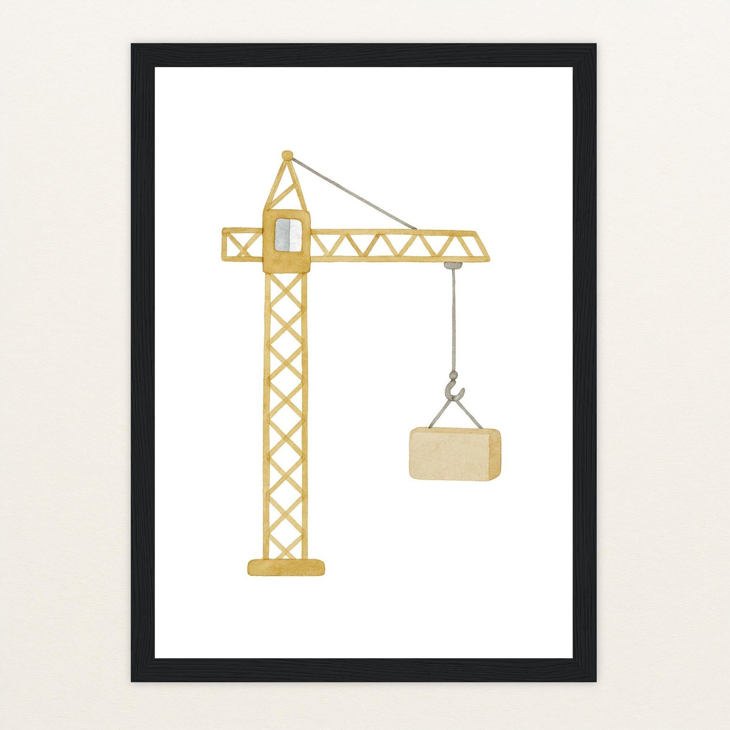 Kran Poster mit Holzrahmen von tinylearner