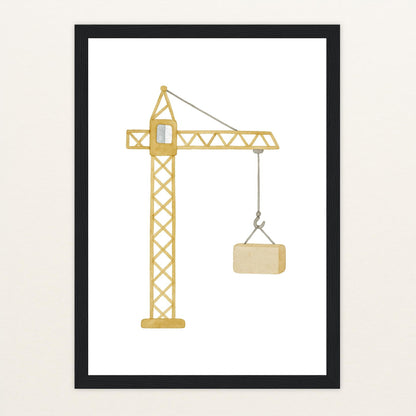 Kran Poster mit Holzrahmen von tinylearner