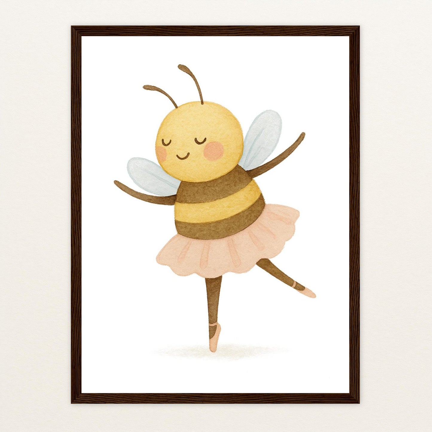 Bibi die Biene - Motiv: "Ballett" Poster mit Holzrahmen von tinylearner