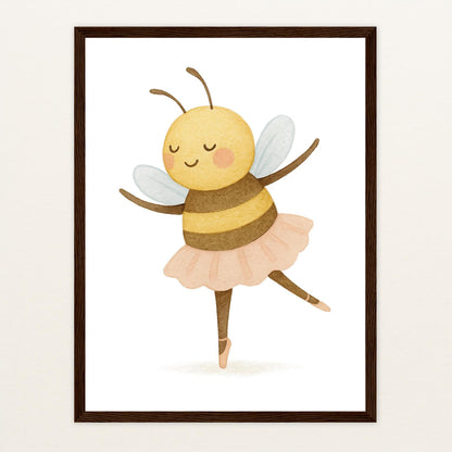 Bibi die Biene - Motiv: "Ballett" Poster mit Holzrahmen von tinylearner