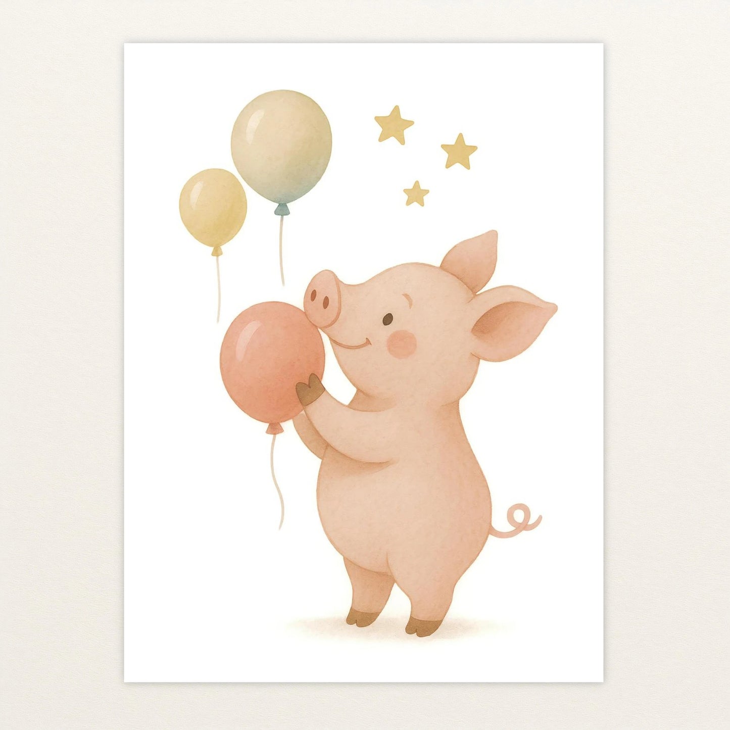 Susi das Schwein - Motiv: "Ballons" Poster von tinylearner