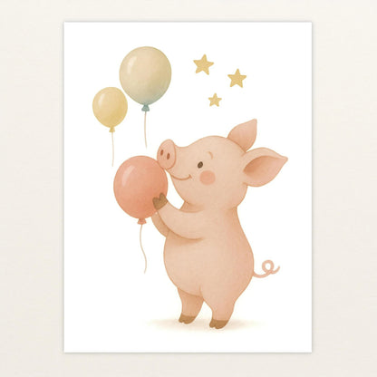 Susi das Schwein - Motiv: "Ballons" Poster von tinylearner