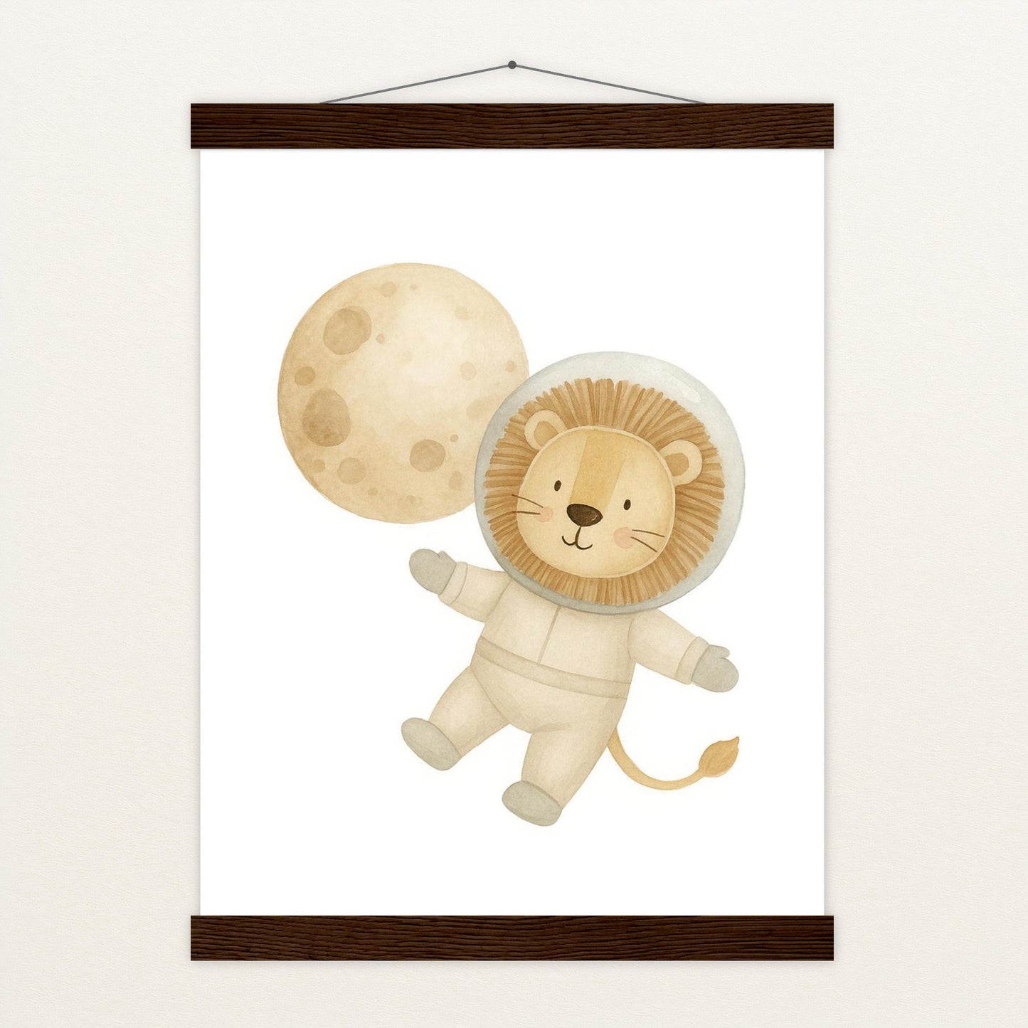 Leo der Löwe - Motiv: "Astronaut" Poster mit Leisten von tinylearner