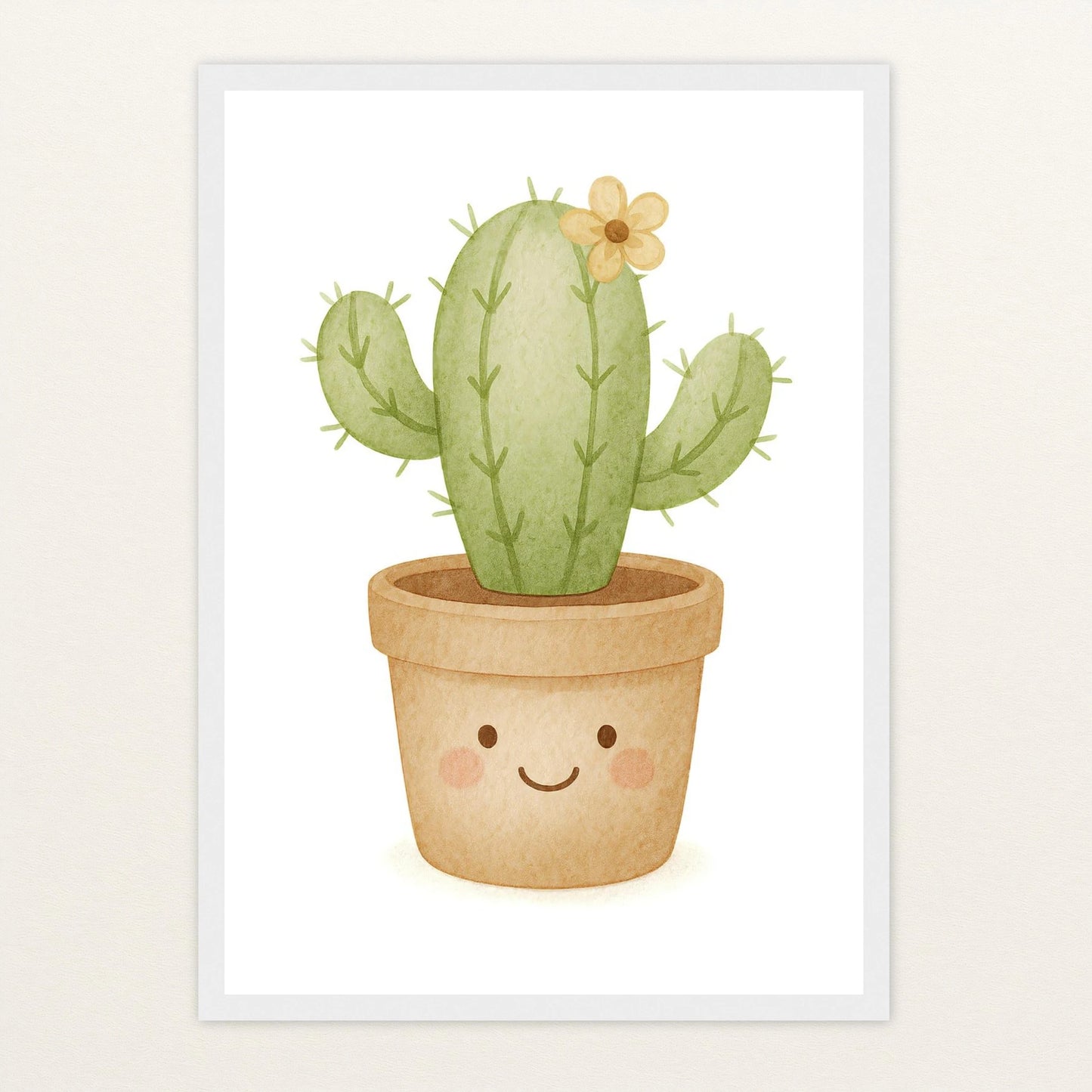 Kaktus Poster mit Holzrahmen von tinylearner