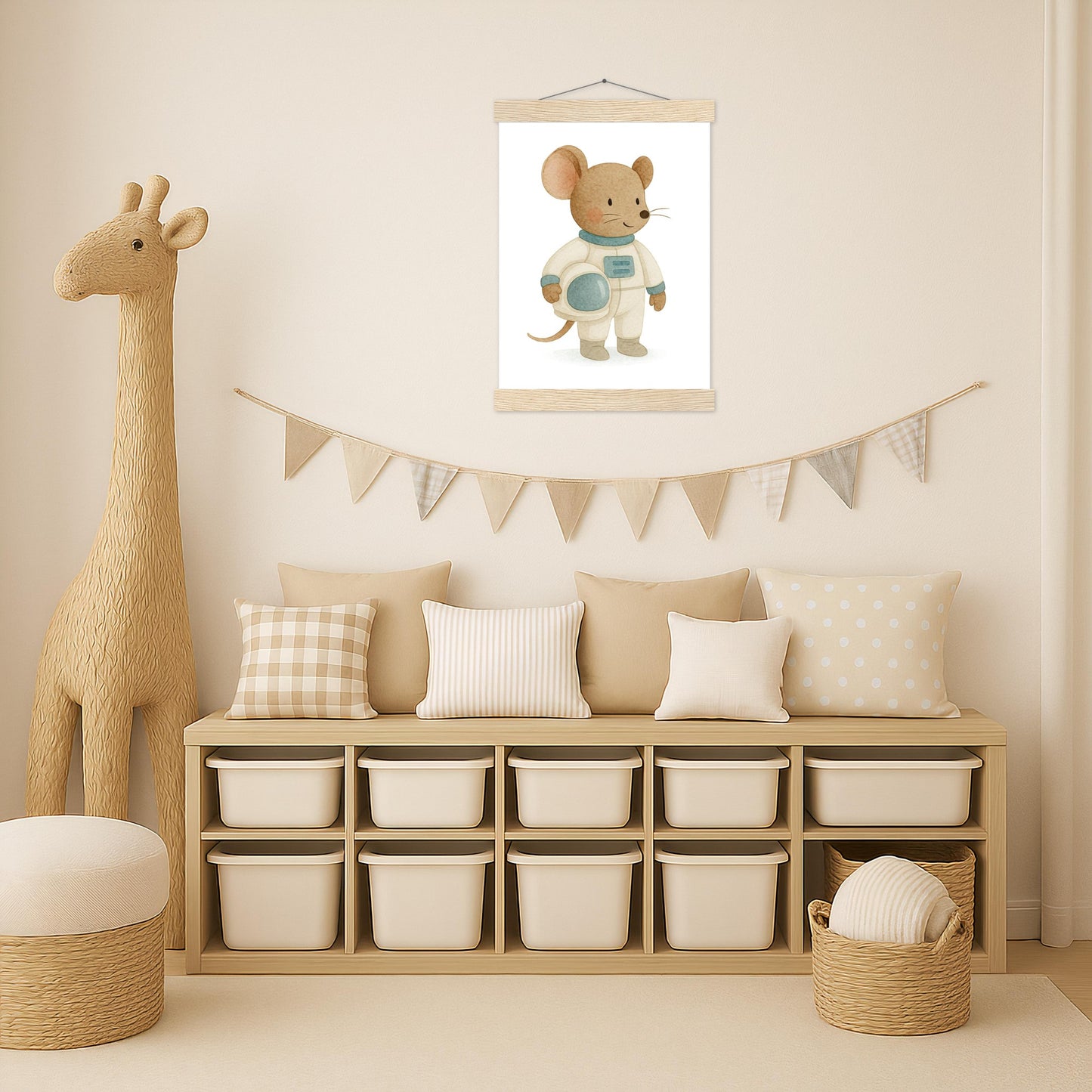 Mimi die Maus - Motiv: "Astronaut" Poster mit Leisten von tinylearner