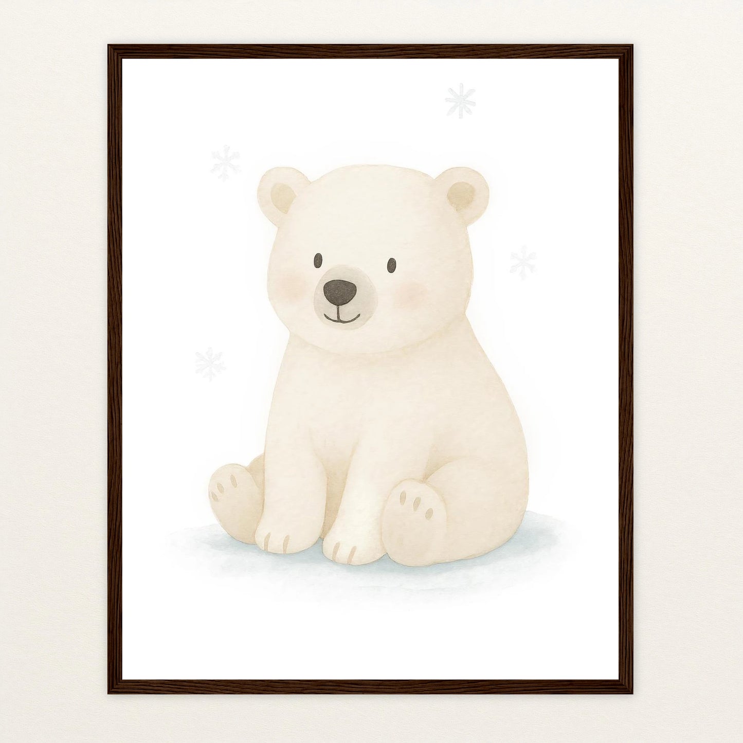 Pummel der Polarbär Poster mit Holzrahmen von tinylearner