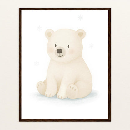 Pummel der Polarbär Poster mit Holzrahmen von tinylearner