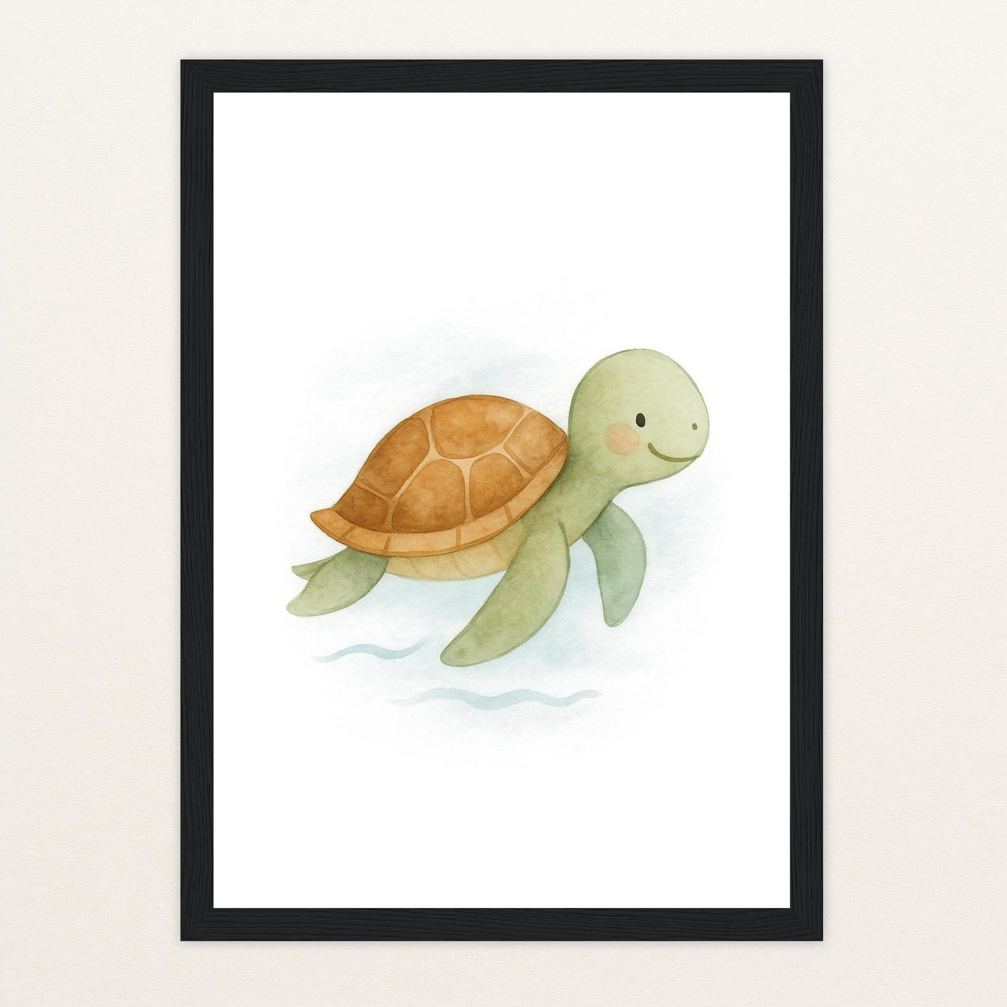 Sora die Schildkröte Poster mit Holzrahmen von tinylearner