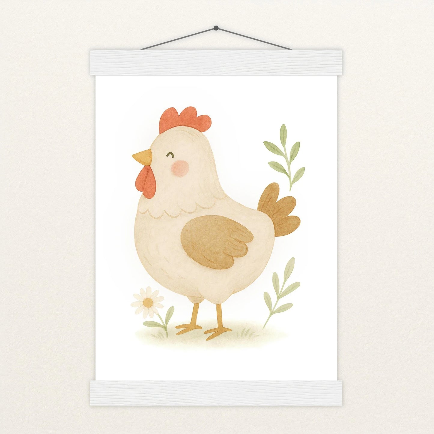 Hanni das Huhn Poster mit Leisten von tinylearner