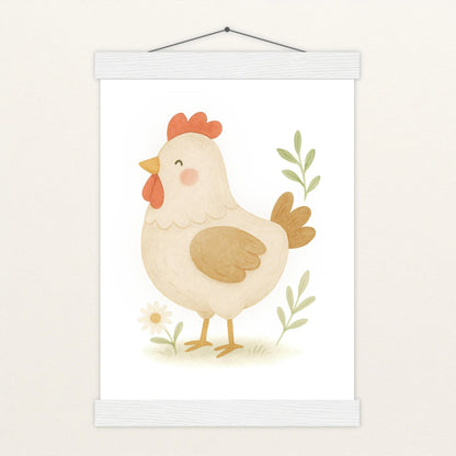 Hanni das Huhn Poster mit Leisten von tinylearner