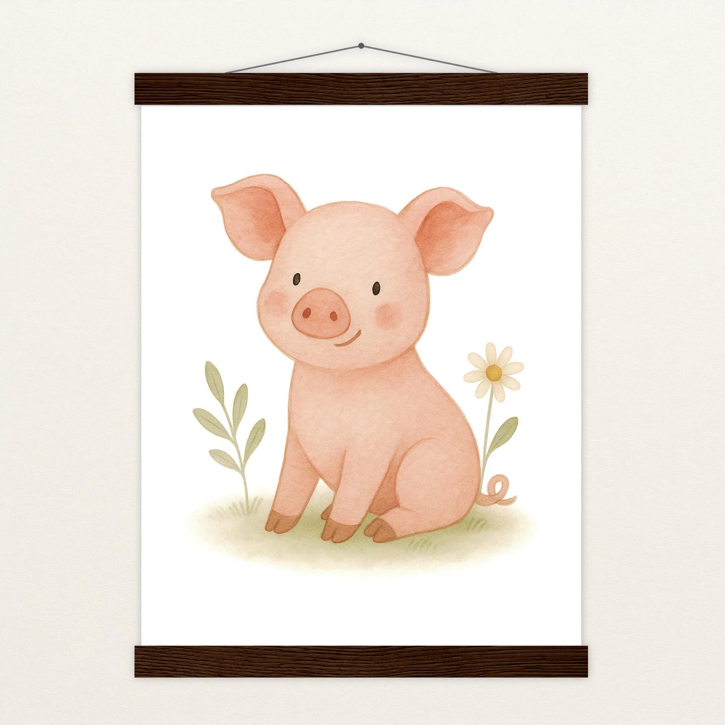 Susi das Schwein Poster mit Leisten von tinylearner