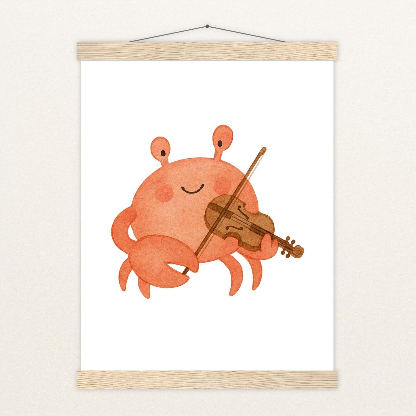 Krabbi der Krebs - Motiv: "Geige" Poster mit Leisten von tinylearner