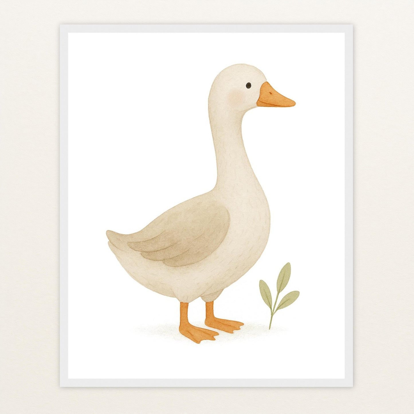 Gusi die Gans Poster mit Holzrahmen von tinylearner