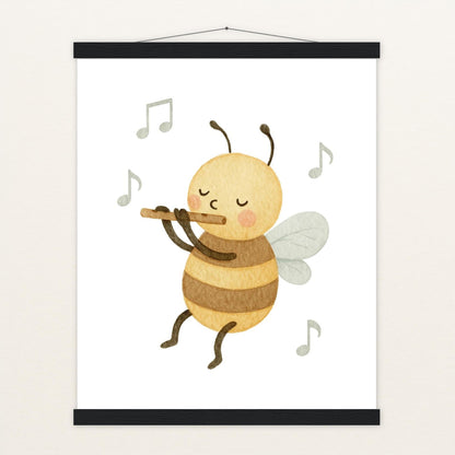 Bibi die Biene - Motiv: "Flöte" Poster mit Leisten von tinylearner