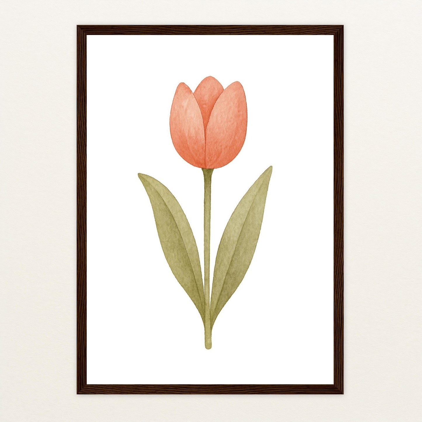 Tulpe Poster mit Holzrahmen von tinylearner