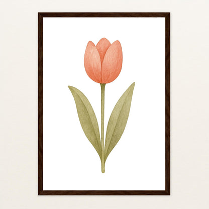 Tulpe Poster mit Holzrahmen von tinylearner