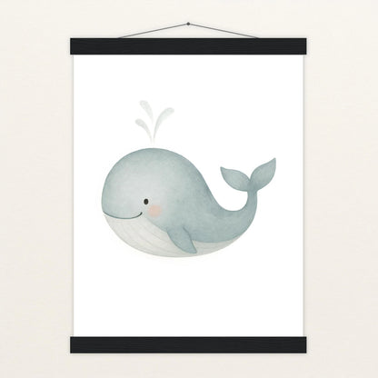 Willi der Wal Poster mit Leisten von tinylearner