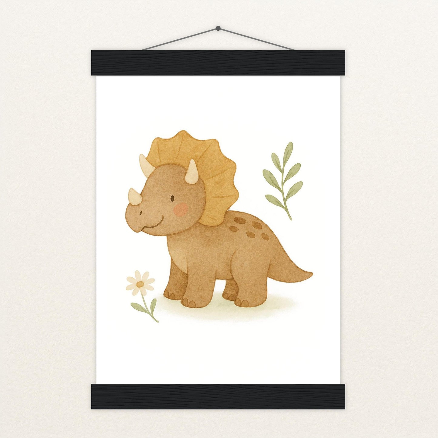 Dinosaurier Triceratops Poster mit Leisten von tinylearner