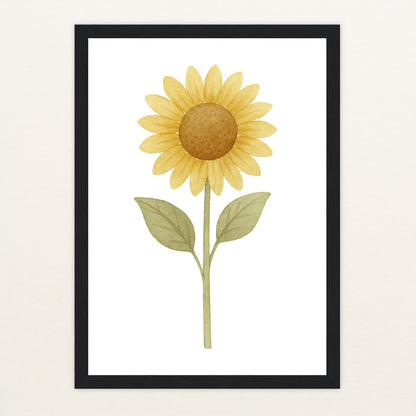 Sonnenblume Poster mit Holzrahmen von tinylearner