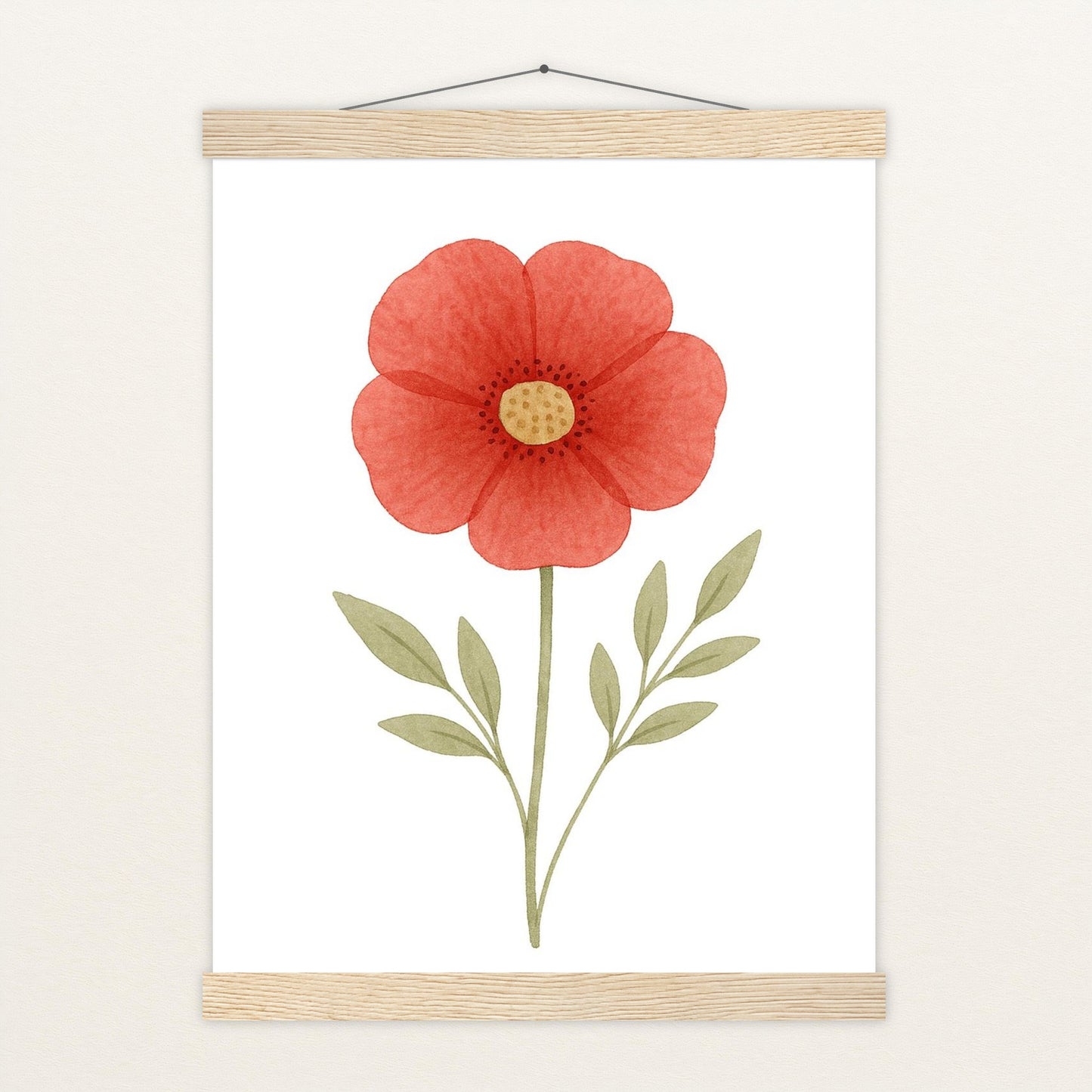 Mohnblume Poster mit Leisten von tinylearner