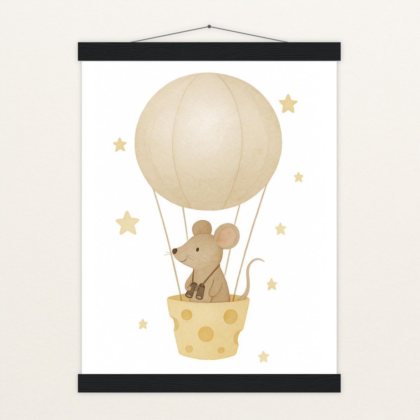 Mimi die Maus - Motiv: "Heißluftballon" Poster mit Leisten von tinylearner